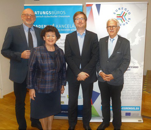 Die Referenten (v.r.) Rainer J. Christoph und Dr. Jens Kraus mit Dr. Birgit Seelbinder und Harald Ehm