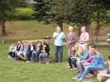 Begrüßung der Teilnehmer des Jugendsommerlagers durch Bürgermeister Dalibor Blažek (Mitte) und den tschechischen Euregio-Geschäftsführer Lubomír Kovář (rechts)